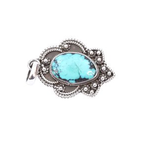 Turquoise Stone Silver Pendant