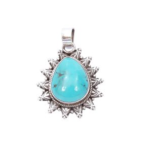 Turquoise Stone Silver Pendant