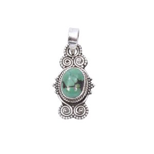 Turquoise Stone Silver Pendant