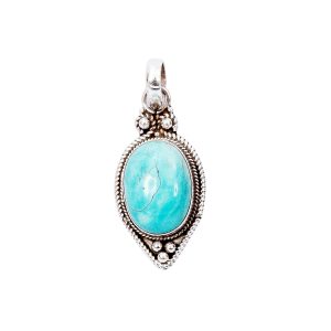 Turquoise Stone Silver Pendant