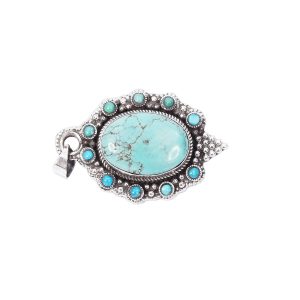 Turquoise Stone Silver Pendant