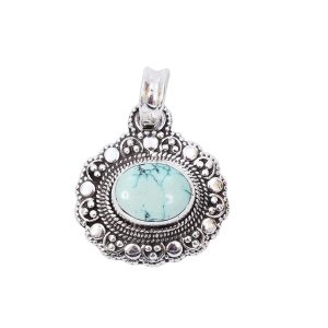 Turquoise Stone Silver Pendant