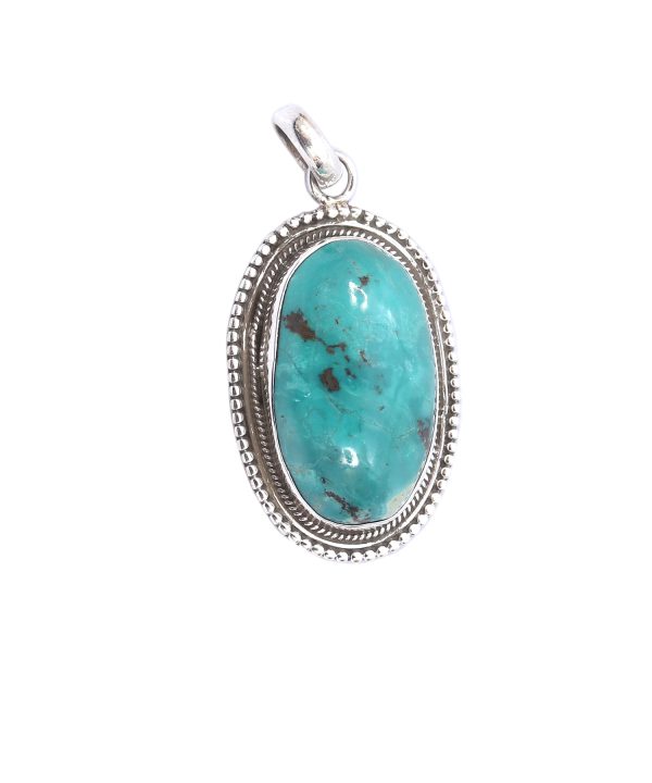 Turquoise Stone Silver Pendant