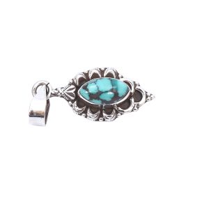 Turquoise Stone Silver Pendant