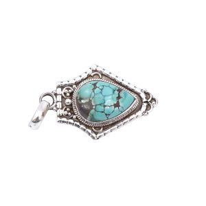 Turquoise Stone Silver Pendant