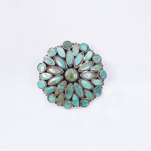 Turquoise Cluster Ring, Pear & Round Shape Women's Fashionable Design Ring