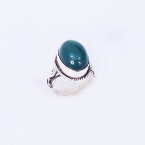 Fantastic Green Onyx Gemstone Silver Handmade Ring 