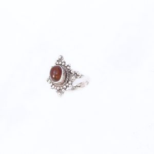 Carnelian Gemstone Silver Ring